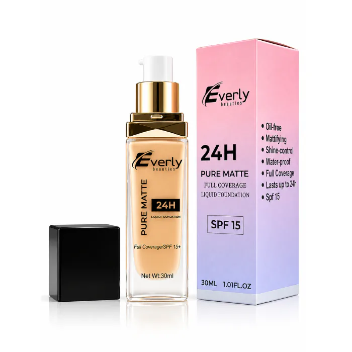 Everly Beauties Full Coverage Matte Liquid Foundation with SPF 15+