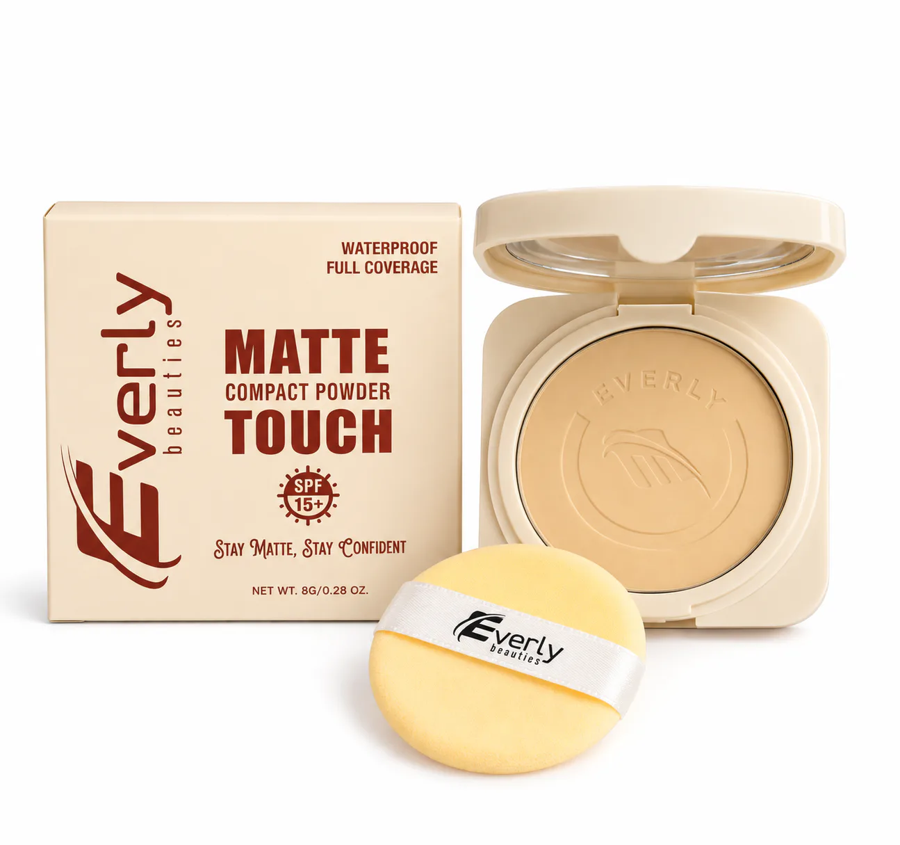 Everly Beauties Matte Touch Compact Powder with SPF15++