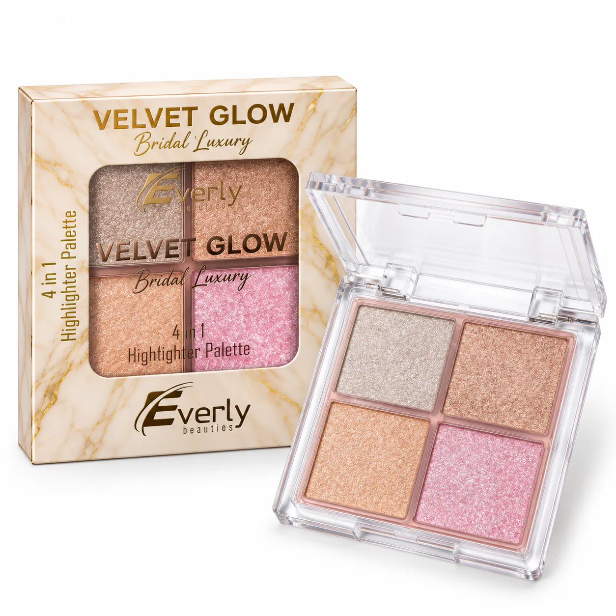 Everly Beauties 4in1 Highlighter Palette – Velvet Glow