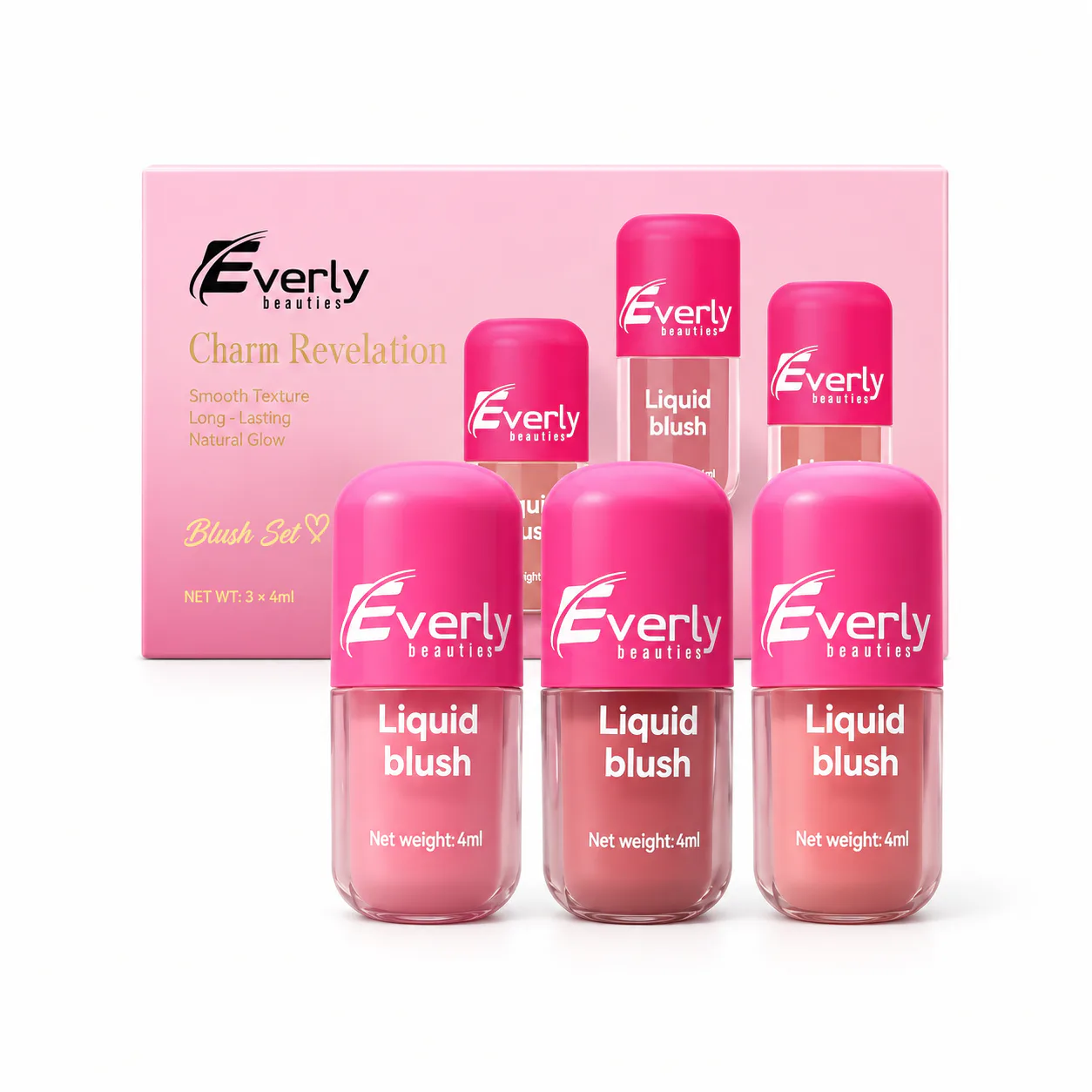 Everly Beauties 3in1 Glam Perfection Liquid Blush Trio