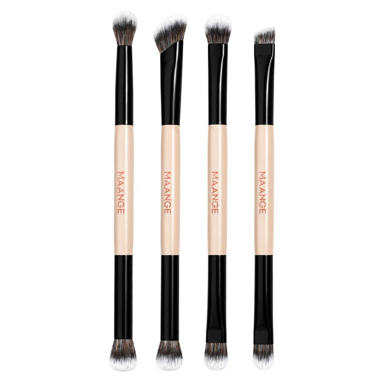 Maange 4pcs Double Head Eyebrush Set Cream Color