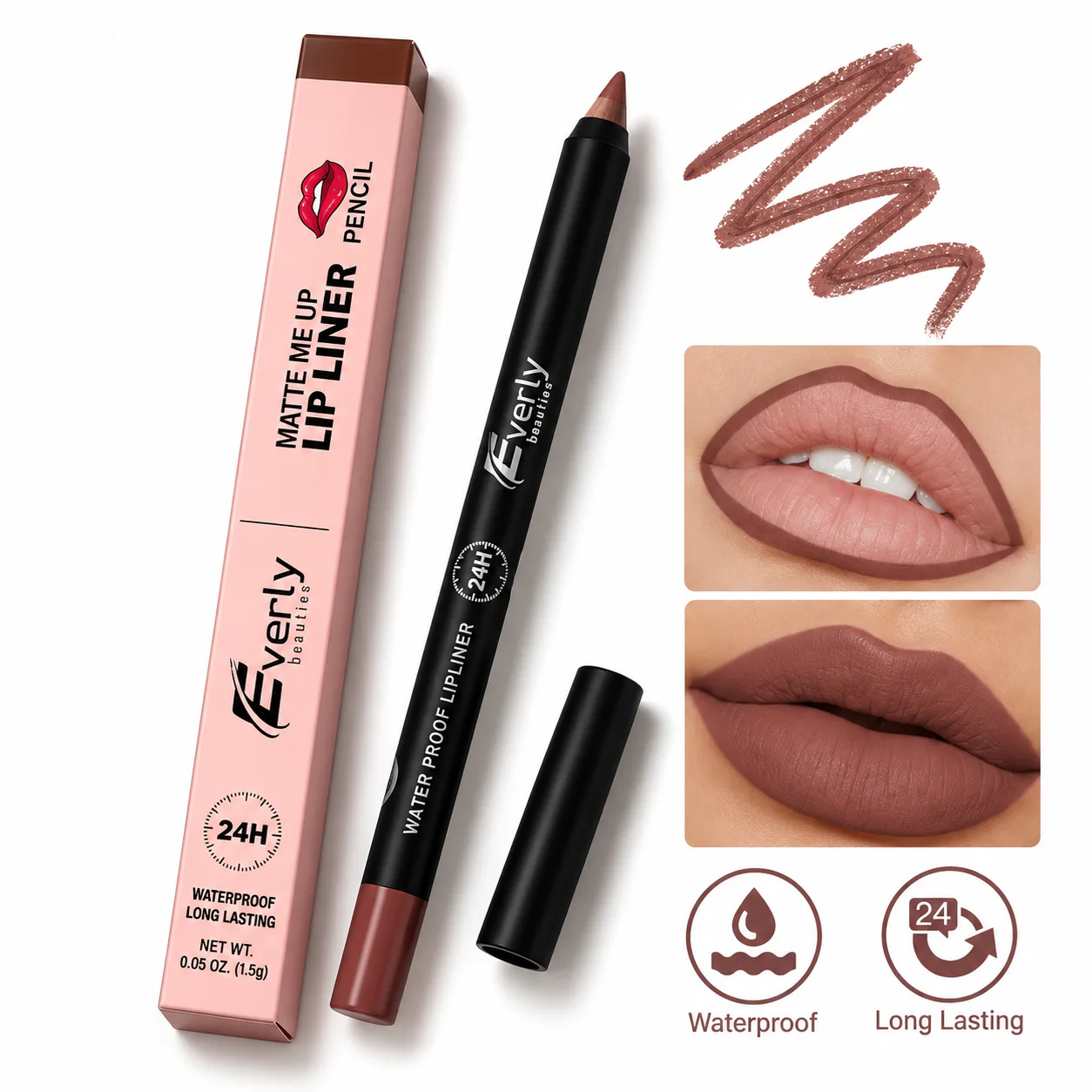 Everly Beauties Matte Me Up Lip Liner Pencil | Highly Pigmented