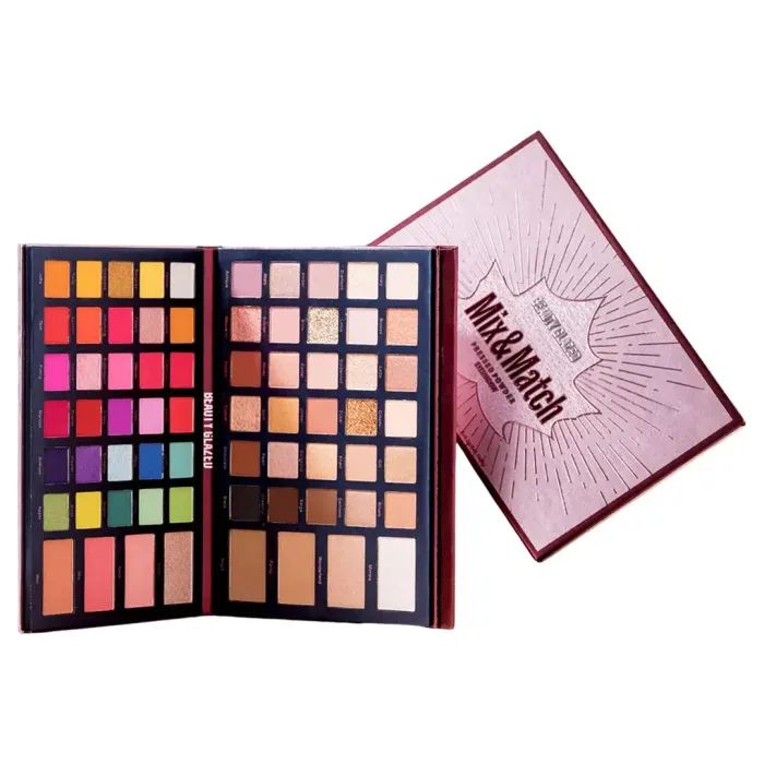 Beauty Glazed Mix & Match Eyeshadow Palette | Matte, Shimmer & Metallic 68 Shades | Waterproof & Long-Lasting
