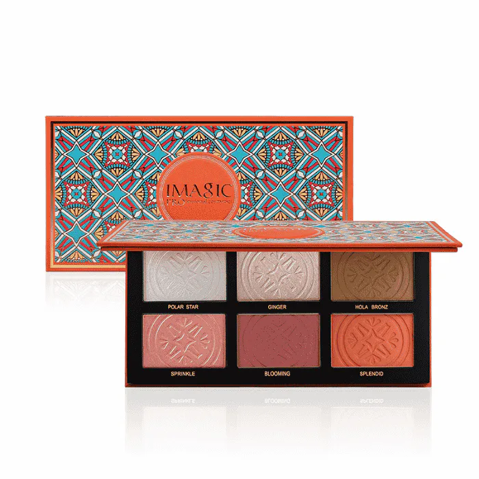 IMAGIC Comprehensive 6 Colors Blush, Highlighter and Contour Palette