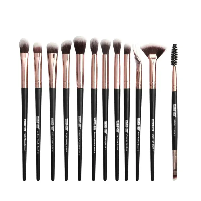MAANGE 12pcs Professional Eye Makeup Brush Set – Black