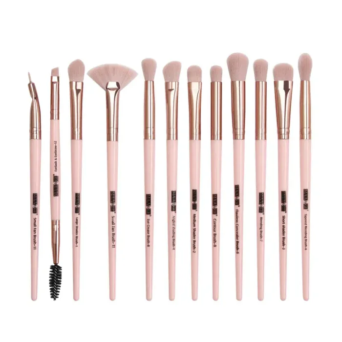 MAANGE 12pcs Professional Eye Makeup Brush Set – Pink