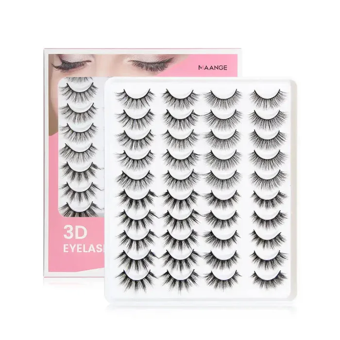 MAANGE 20pairs False Eyelashes Set Pink Box