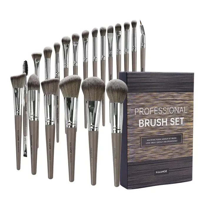 MAANGE 20pcs Professional Makeup Brush Set - Brown