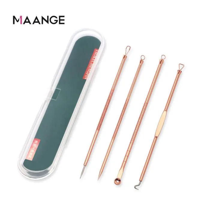 MAANGE 4pcs Stainless Steel Blackhead Removal Kit / Bron stick