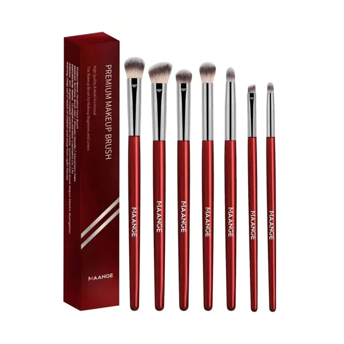 MAANGE 7pcs Professional Eye Makeup Brush Set – Red