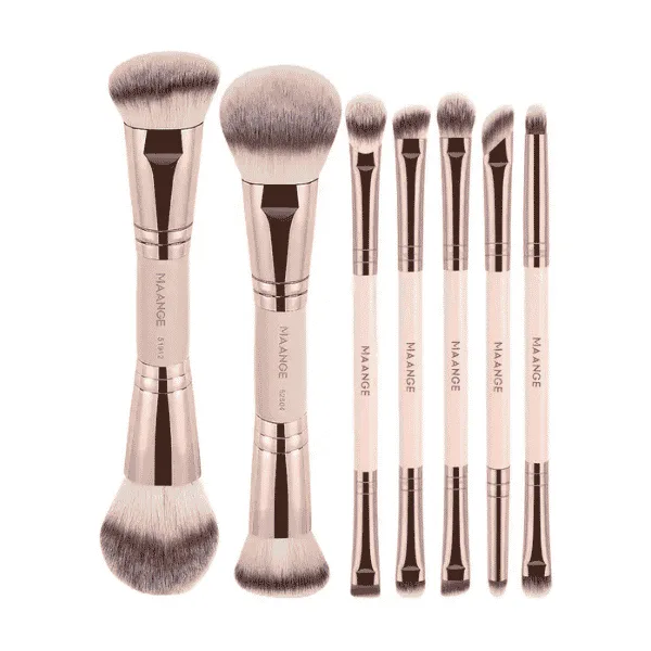MAANGE 7pcs Professional Face & Eye Brush Set – Pink